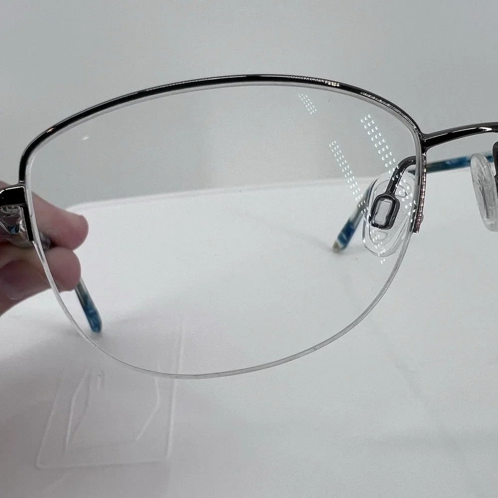Elle Eyeglasses, Frames Only, EL 13472 BR, 52-17-135, Metal/Plastic, Copper/Blue